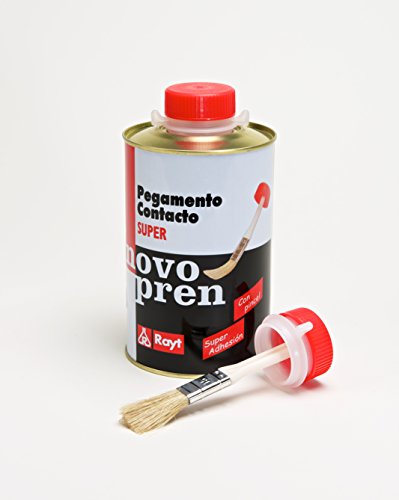 Rayt 183-09 Novopren Super con pincel: pegamento de contacto apto para trabajos en madera, estratificados plásticos o marroquinería, 1l